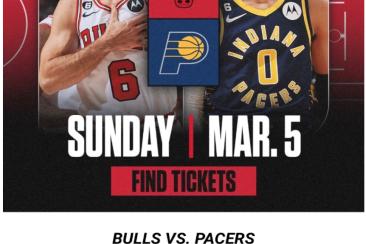 Find tickets to the Bulls vs. Pacers game!